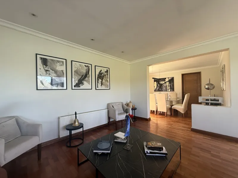 Living luminoso de una casa en venta